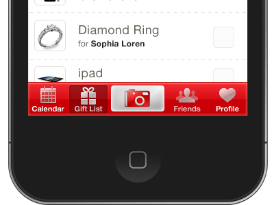 Tab bar gift icon ios ipad iphone list