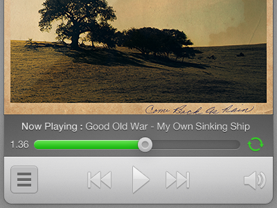 Music Player interface ios ipad iphone itunes music play ui ux