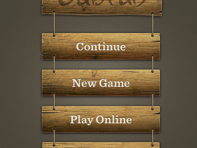 Game Menu game gui ios ipad iphone menu rope texture wood