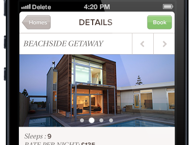 Home Details bookings button houses ios ipad iphone ui ux