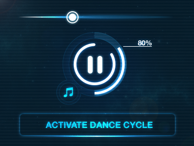 Space Boogie dancing digital futuristic game hud interface ios ipad iphone music player ui ux