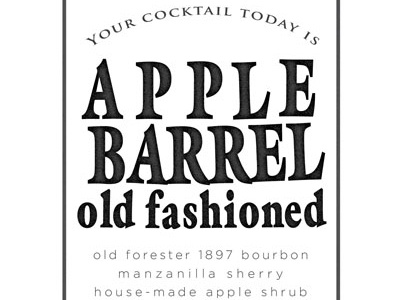 Distilled Cocktail Menu graphic design menu design typography