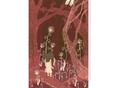 who is in the void digital art flowers forest girl hands illustrator photoshop pretty trees woods