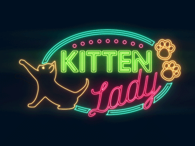 Neon Kitten Lady