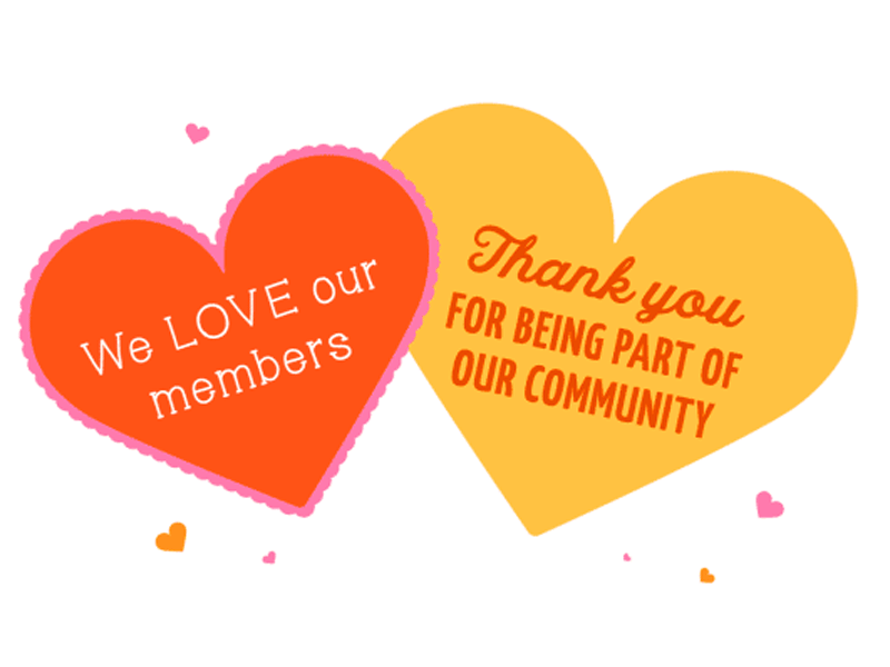We Love Our Members animated heart animation email emailgif gif heart heart beat hearts illustration loop love members motion graphics v day valentines day