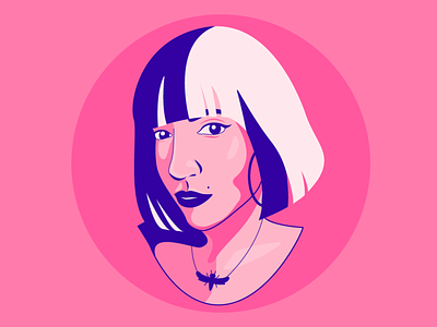 Erica ai design designer illustration ladygagavibes pink portrait vector vector portrait who is she