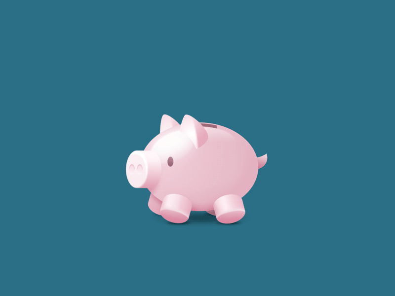 Piggy Bank bounce illustration motiongraphics vector