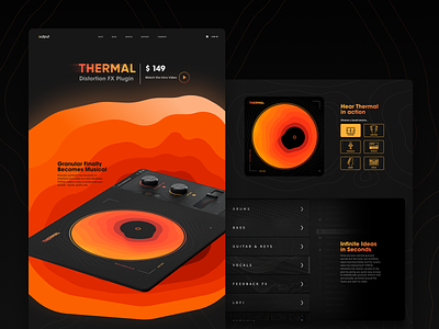 Output - Thermal (Responsive Landing Page) distortion figma iconography landing page marketing music software output responsive design ui visual design
