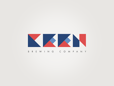 Keen Brewing Company Logo beer branding brewery futura geometric shapes logo swiss vintage