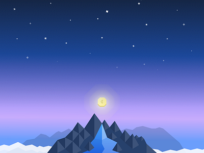 Crypto-Currency Header Illustration affinity illustration low poly night sketch ui