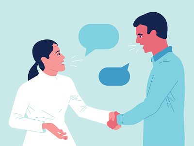Filing a Complaint communication complain design discussion health illustration man people shaking hands talking vector woman