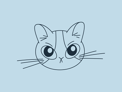 Cat Portrait animal cat design face illustration kitty linework pet portrait vector