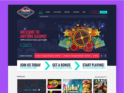 Anytime Casino – Home page