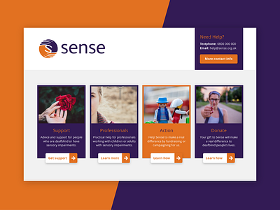 Sense website home page
