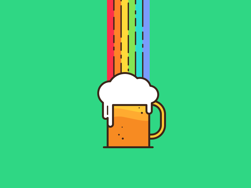 Liquid gold - Happy St. Patrick's day! beer cloud colourful flat fun holiday illustration rainbow st. patricks day