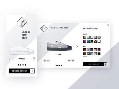 Footwear Customisation UI ad cards design fashion footware minimal product rich media shoes shop ui ux