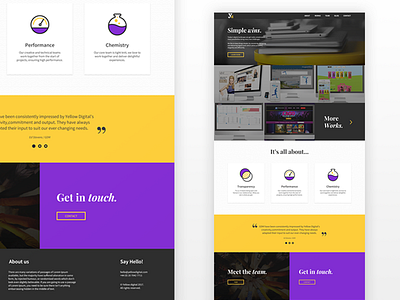 YD Landing page clean design flat icons landing page purple ui ux web design website yellow