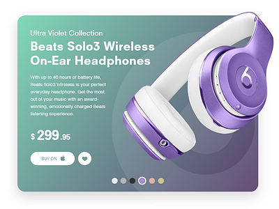 Product Page UI design e commerce gradient headphones product information product page solo3 ui