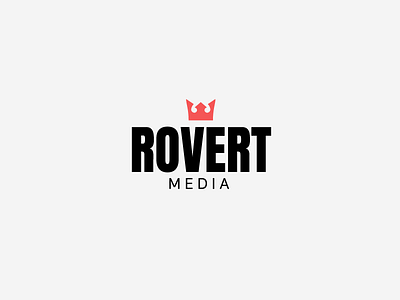 Rovert Media Logo betting black crown design digital gaming graphic logo minimal red sign typography