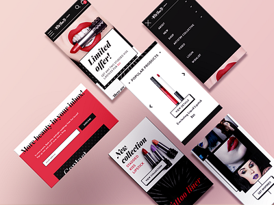 Kat Von D - Online Shop Redesign black cosmetics ecommerce makeup mobile online shop red shop ui ux website wild