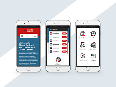 Choice Casino Mobile betting casino clean gaming icon design modern portal ui ux web design website