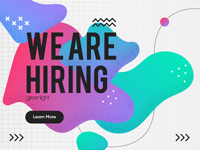 Greenlight is hiring! abstract blobs bold colourful design designer flat hiring organic texture typography