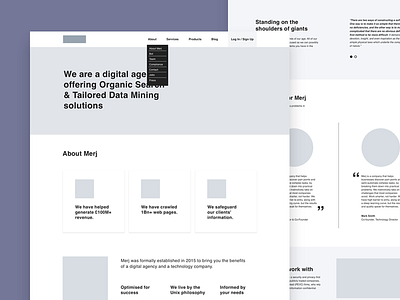 About page wireframes