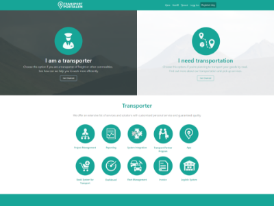 Single Page website with Split Screen flat icon green icons landing page monochrom single page split screen