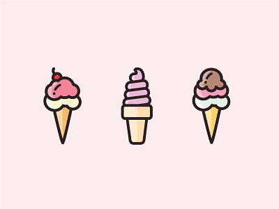 Ice Cream Icons candy colors dessert ice cream icon outline sweet