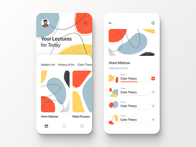 Learning Application with Abstract Style Illustration abstract abstract art concept education app educational illustration learning app lms mobile mobile app mobile app design online learning ui ux
