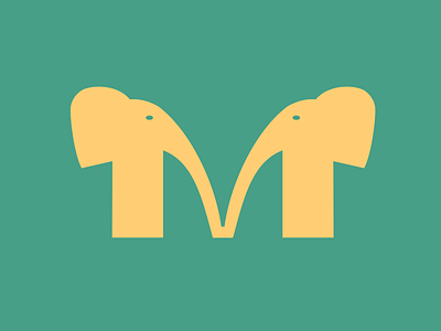 M elephants green image letters m mirror symmetry typehue typography yellow