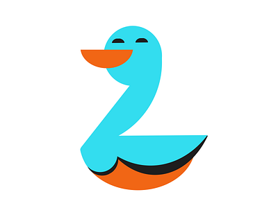 #typehue week 26: Z blue duck orange shapes typehue z