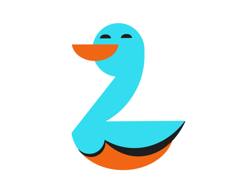 #typehue week 26: Z typehue shapes blue orange duck z