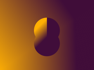 8 8 8 oclock clock face gradients number orange purple typehue yellow