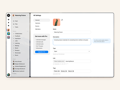 Project A - Settings banner design figma settings tags text field tips ui ux