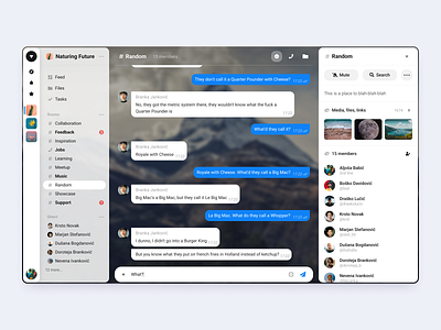 Project A - Chat room chat design figma message sidebar ui users ux