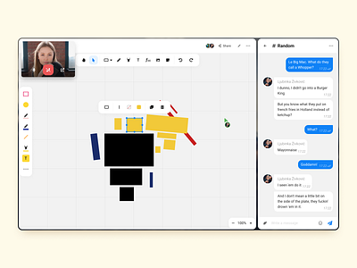 Project A - Whiteboard call chat collaboration design figma message ui ux whiteboard