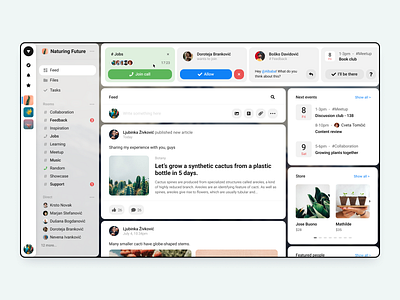 Project A - Community feed design events figma notifications posts store ui ux