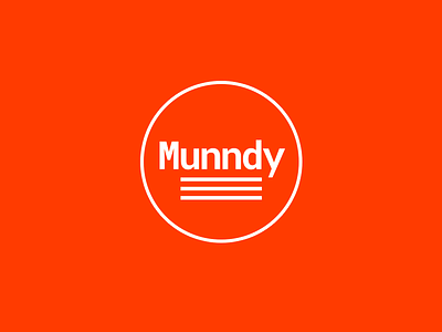 Munndy Logo circle flat logo mono red retro type