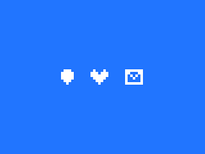 Munndy Retro Icons blue envelope flat heart icon set icons mail pin pixel retro