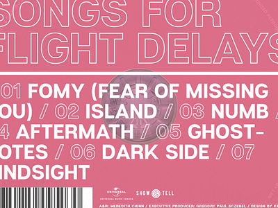 Sebell "Songs For Flight Delays" album artwork cd packaging jewel case pantone pop rb sticker transparent umusic universal universal music