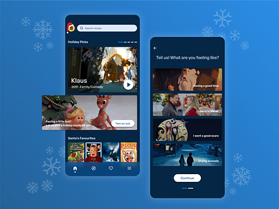 Christmas movie app app christmas design illustration mobile mobile app mobile app design mobile ui movie ui