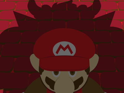 Mario bowser mario print