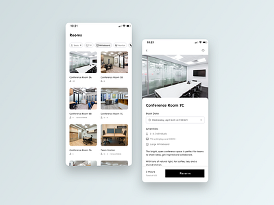 Coworking Space Booking booking coworking ios mobile reserve scheduling ui user interface visual design