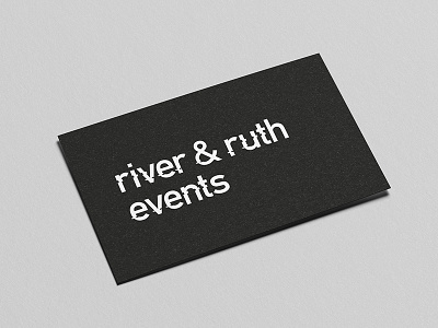 River & Ruth Events black and white business card business cards events glitch identity logo