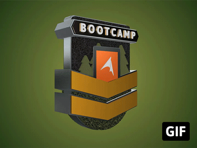 Bootcamp Badge 3D V2 - WIP after effects animation element3d logo video