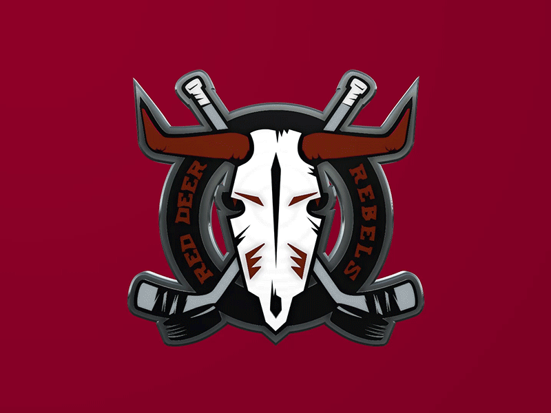 Red Deer Rebels 3D Hockey Logo