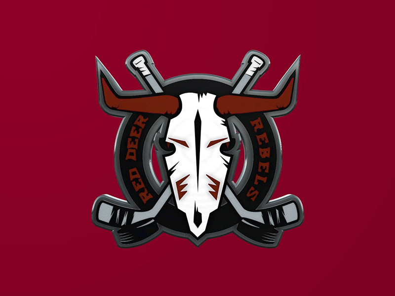 Red Deer Rebels 3D Hockey Logo 3d 3d animation after effects ambiant acculation animation element3d hockey sports logo whl