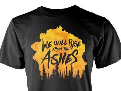 From The Ashes - Alberta Wildfire Relief Tee alberta apparel benefit canadian red cross fort mcmurray red cross shirt wildfire