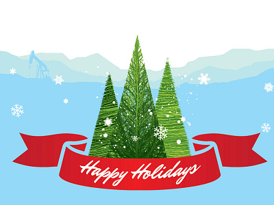 Holiday Card 1 - Outside card christmas holiday illustrator snow tree
